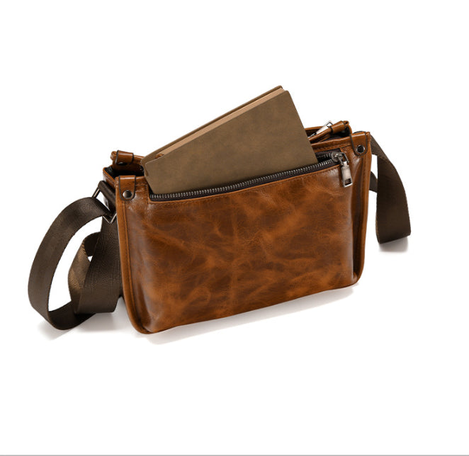 Sac transversal homme Grande capacité Sac à épaule simple Sac de transport occasionnel haut de gamme