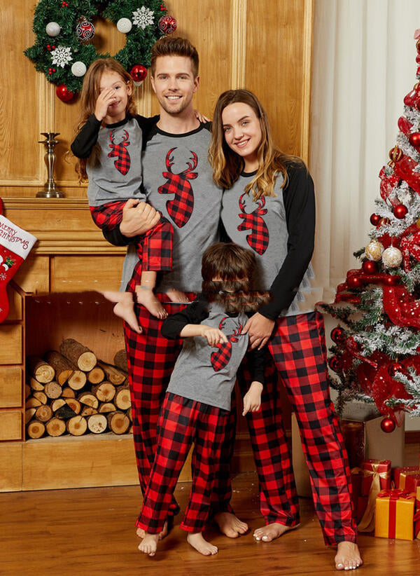 Vente Green Plaid Parent-child Raglan Sleeve Maison Porter