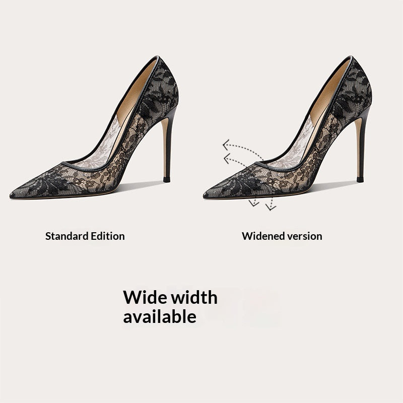 Talons hauts en dentelle pour femmes de plus grande taille