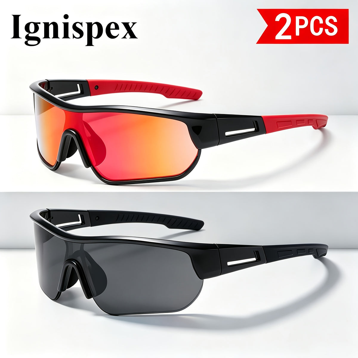 Lunettes de soleil sport 2 Pack pour hommes et femmes