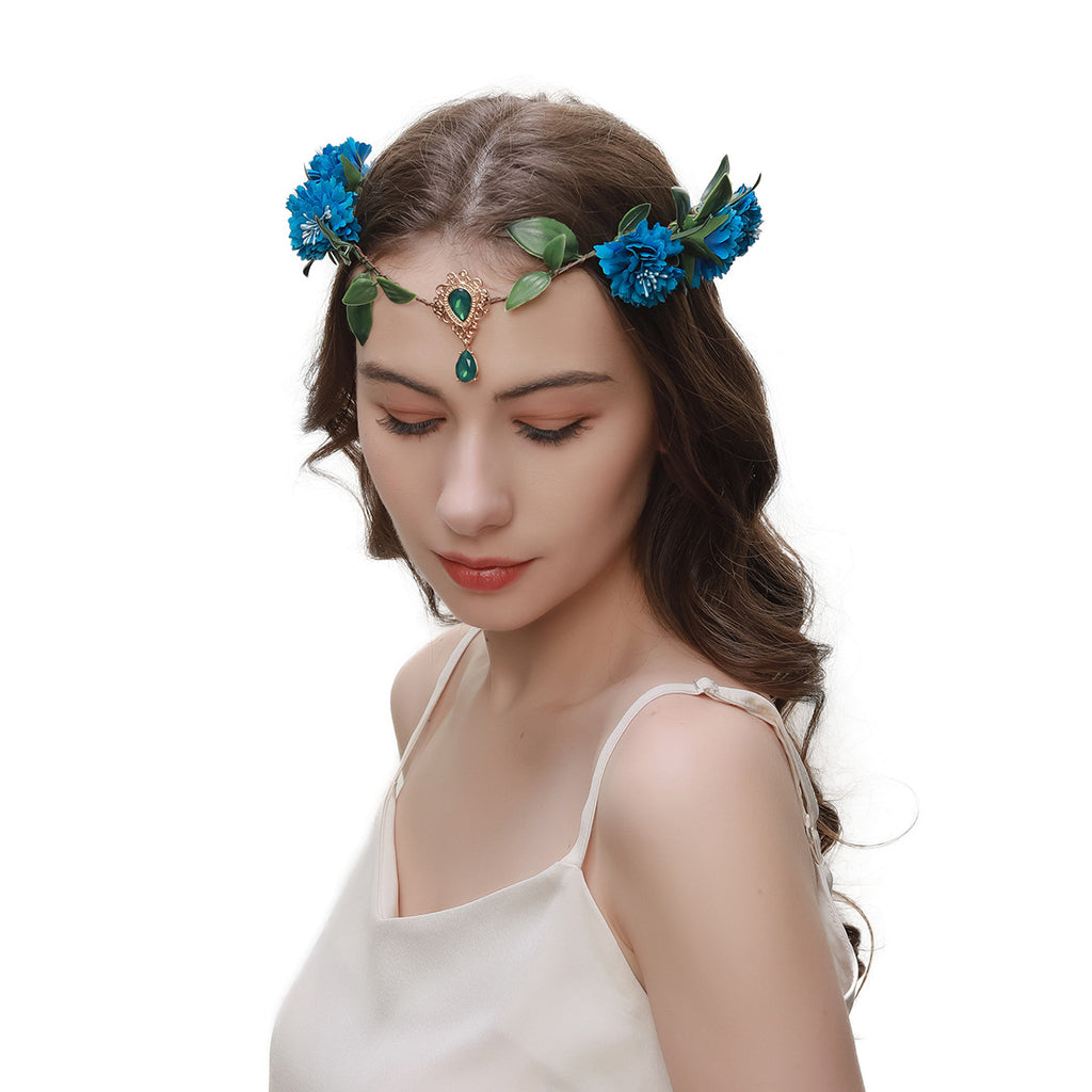 Fleurs artificielles Mori Style de la feuille verte Coiffure féminine