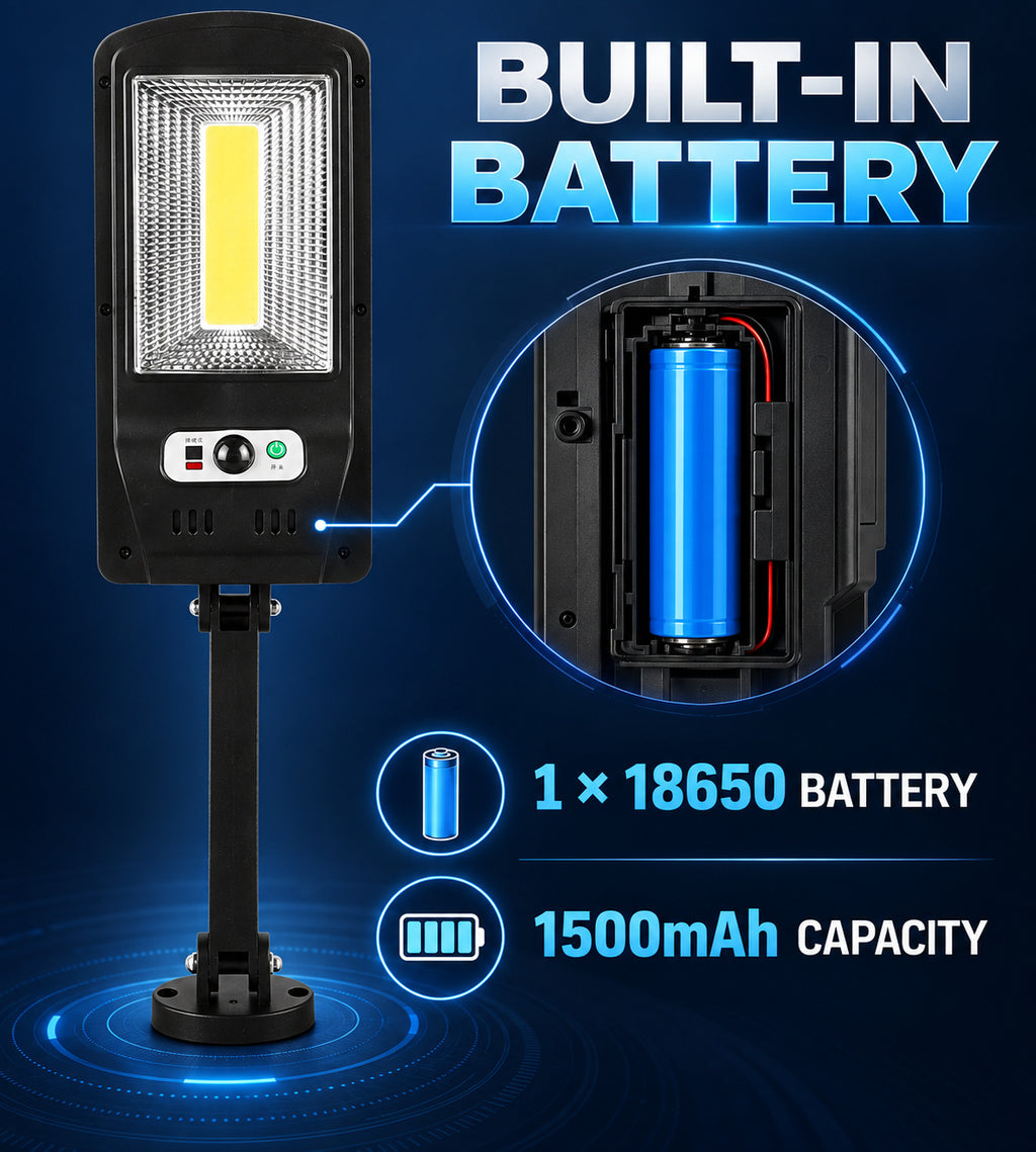 Capteur de mouvement rechargeable solaire Lampe de travail LED étanche 10W 1500mAh pour W756 1
