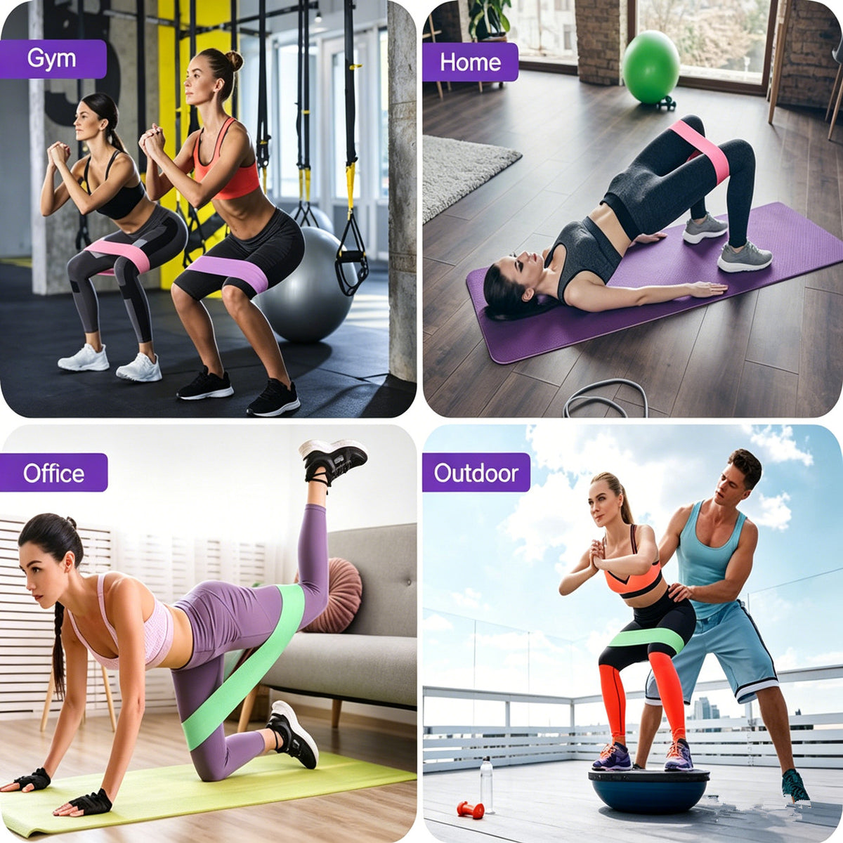 Bandes de résistance Ensemble de boucles d'entraînement d'exercice 3 Crossfit Fitness Yoga Booty Band
