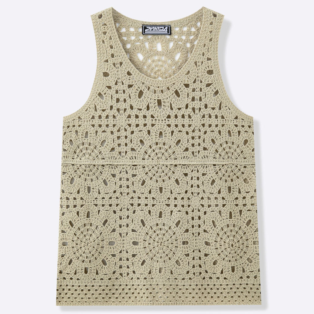 Vieux crochet Hollow-out Sleeveless Veste
