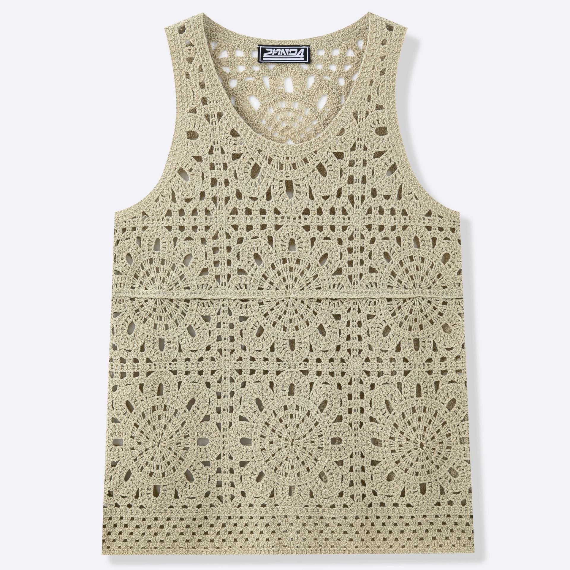 Vieux crochet Hollow-out Sleeveless Veste