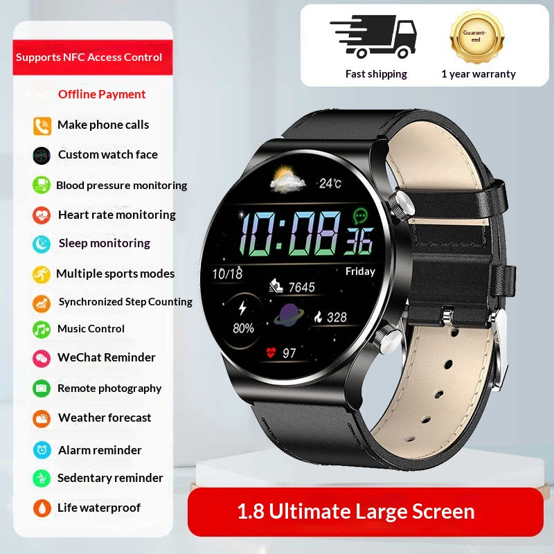 Smart Sports Watch avec Bluetooth appelant la fréquence cardiaque et surveillance du glucose du sanga multifu