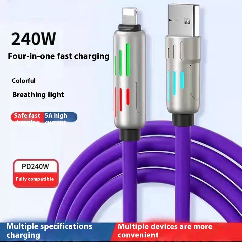 240W Light Column Quatre-en-un coloré indicateur léger câble de recharge de téléphone mobile