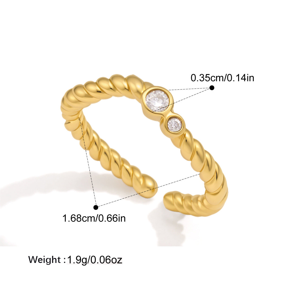 Zircon Titanium anneau en acier pour les femmes