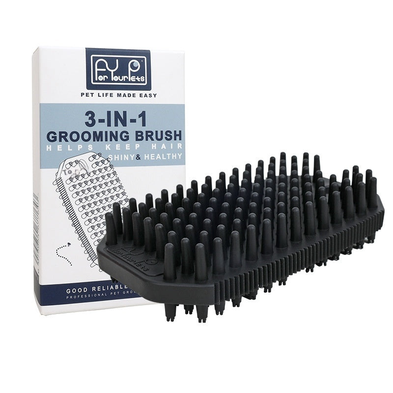 Peigne de massage de bain pour animaux de compagnie Mo brosse d'enlèvement des cheveux humide et sèche double usage