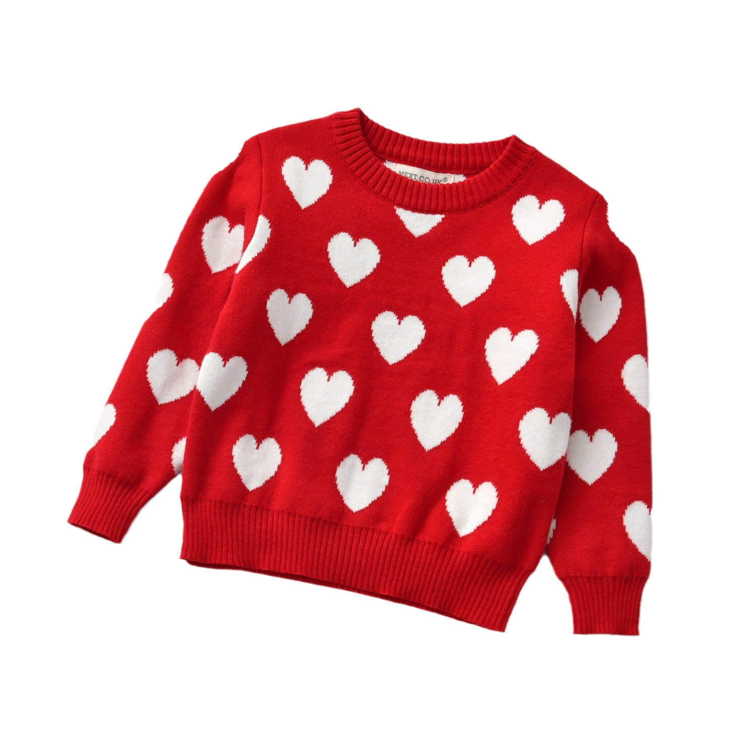 Coeur Col rond Manches longues Chandails pour enfants