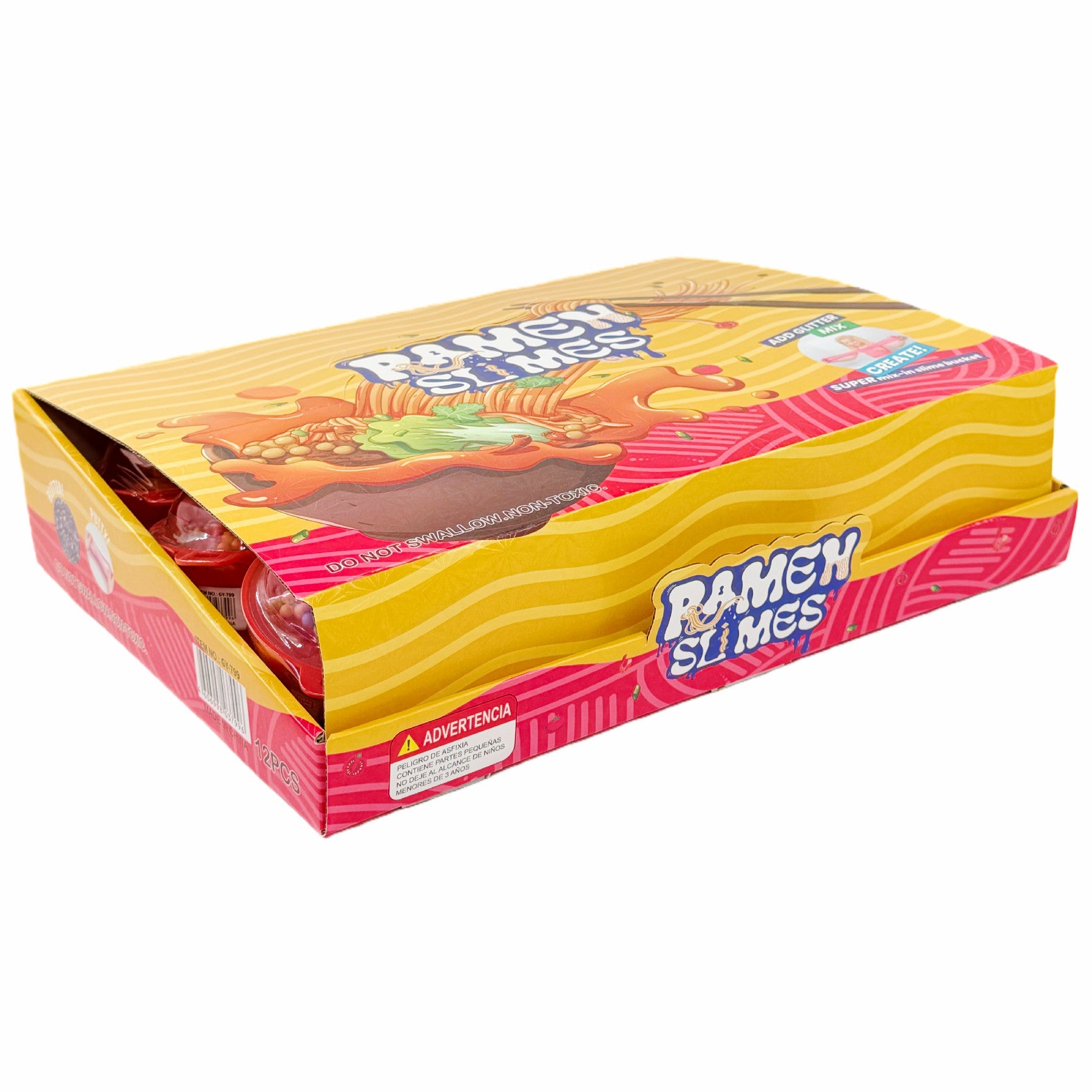 Ramen Style pot bricolage slime jouet avec bonus perles de mousse colorée