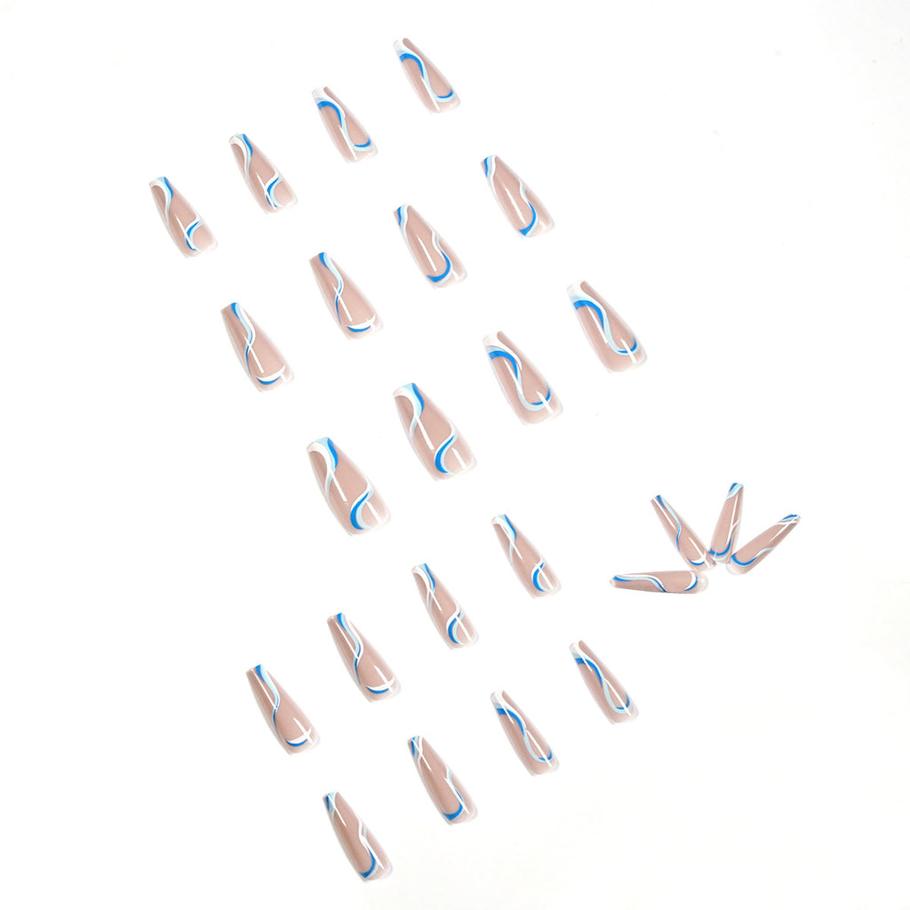Conseils pour ongles amovibles bleu et blanc