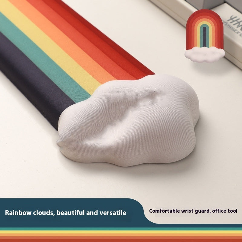 Cloud Rainbow Silica Gel Wrister Mouse Pad Keyboard Support Slippery Lavable