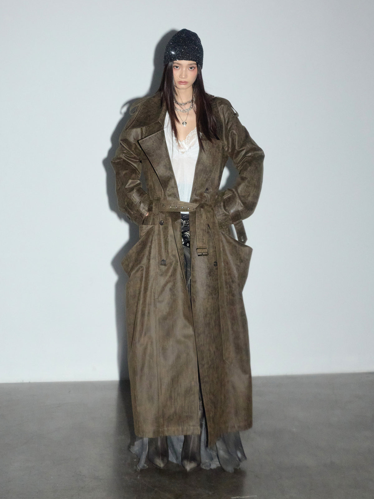 Manteau de poche retro en trois dimensions pour femmes