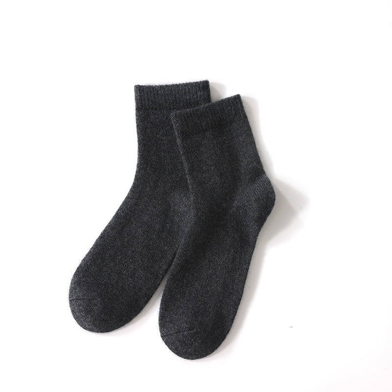 Mid-High Tube Pure Couleur Chaussettes en cachemire Chaussettes de maternité unisexe Hiver Chaussettes épaisses froides Guerre