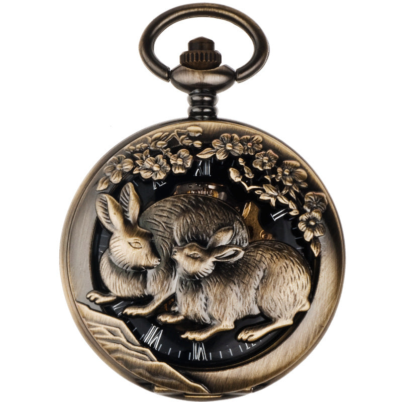 Montre 12-zodiac-animal de secours mécanique squelette avec cadran numérique romain