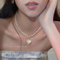 Élégant collier chaîne de sweater Faux Pearl femmes Niche haute qualité de conception Col Col Je