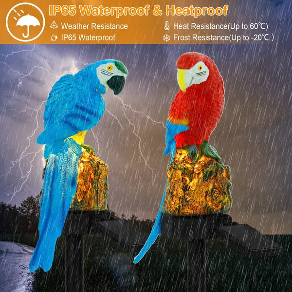 Solar Powered Parrot Garden Light IP65 Waterproof LED Parrot Landscape Lampe Loi décorative