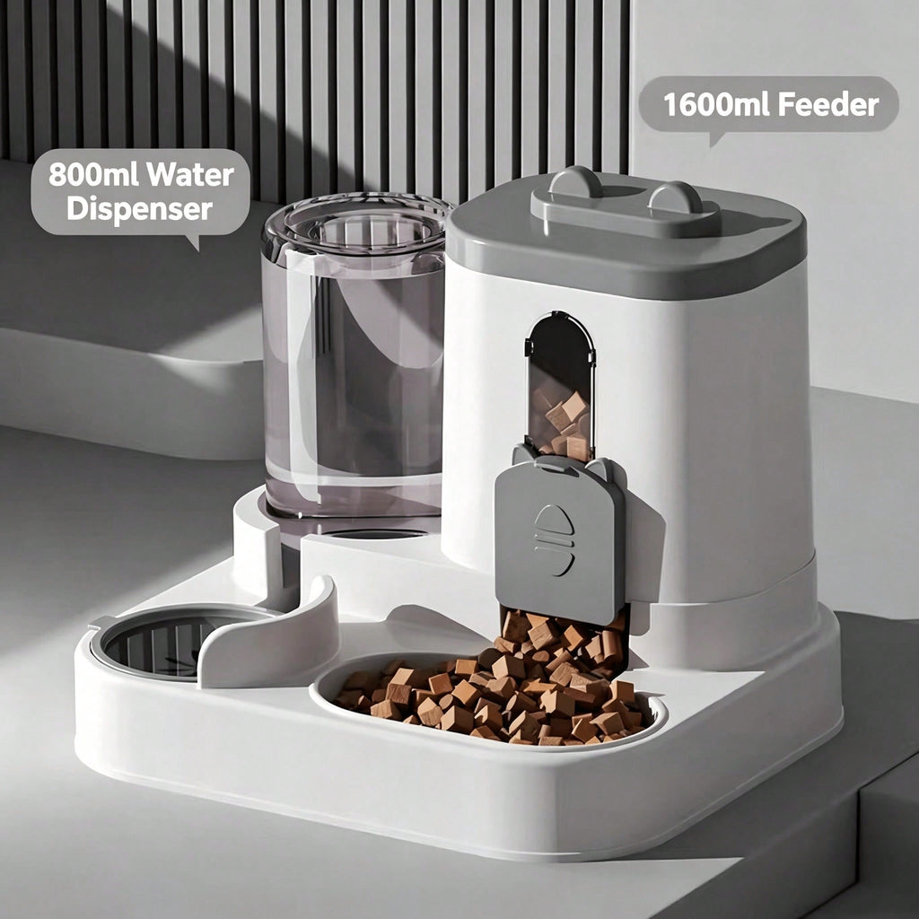 4 Couleurs Gravity Pet Feeder Distributeur d'eau Cute Cat Forme Automatique Food Water Bowl Larg