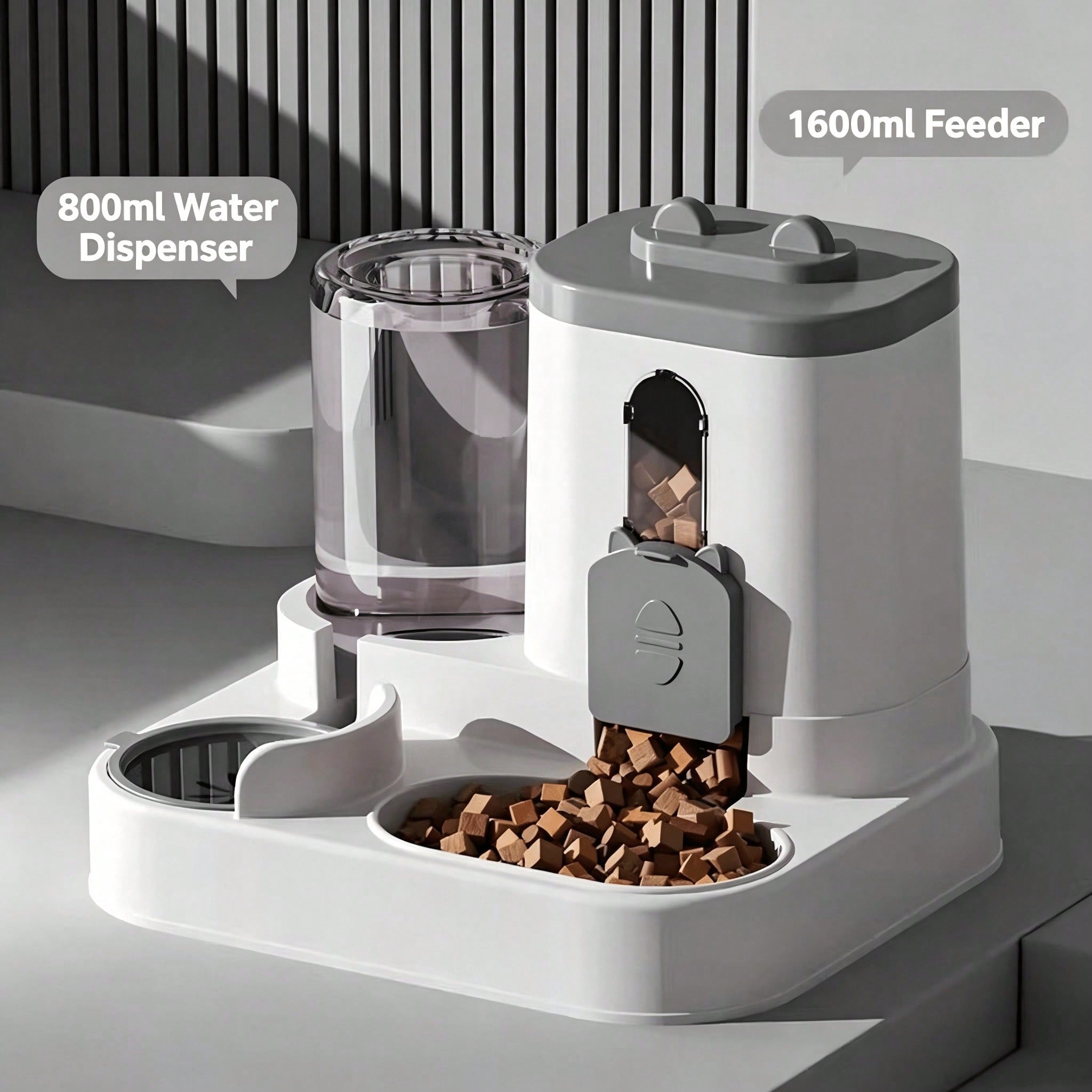 4 Couleurs Gravity Pet Feeder Distributeur d'eau Cute Cat Forme Automatique Food Water Bowl Larg