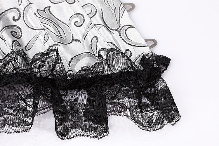 Bouquet brodé en argent de dentelle noire sexy