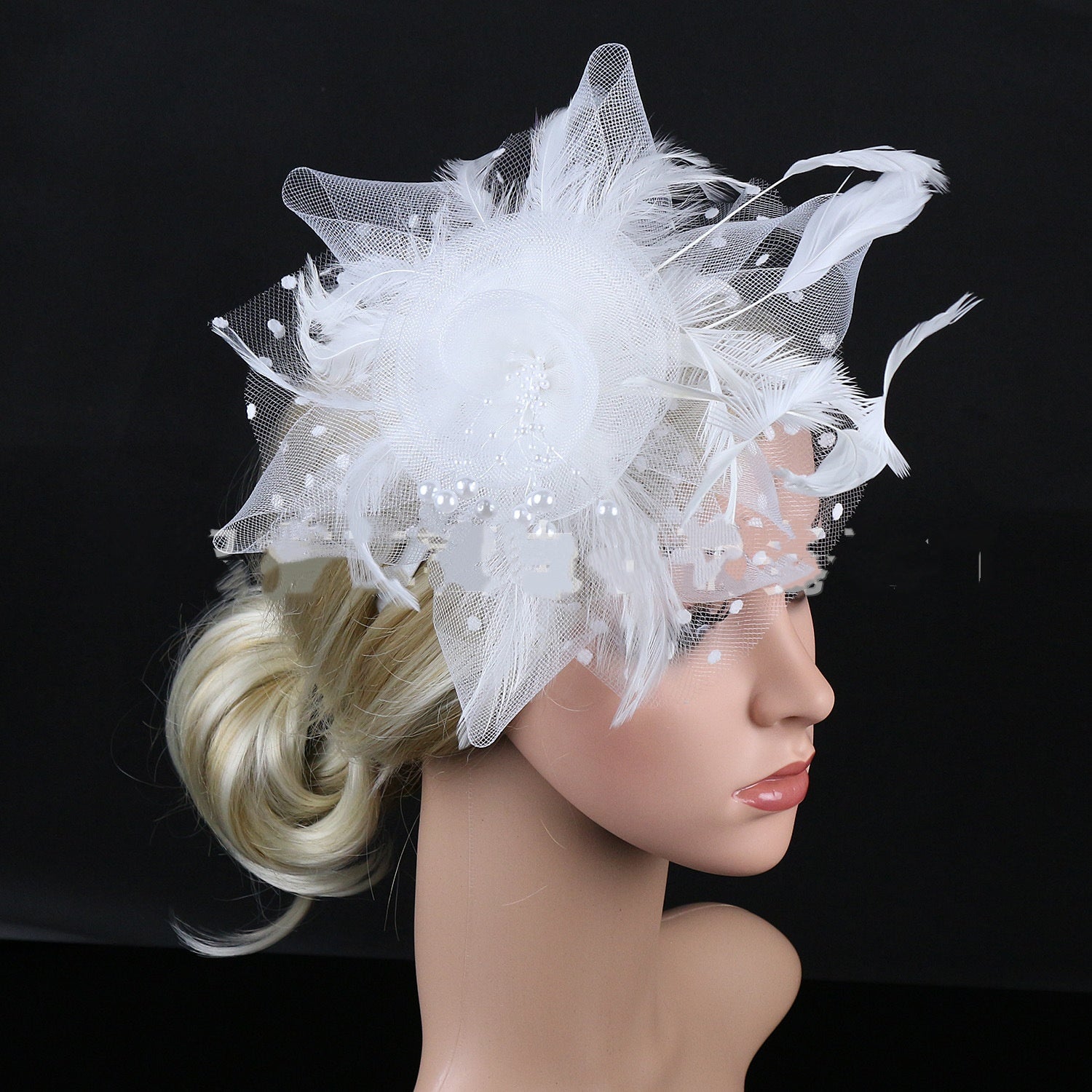 Vêtements de tête Accessoires pour cheveux de mariée Mesh Billycock Bandeau