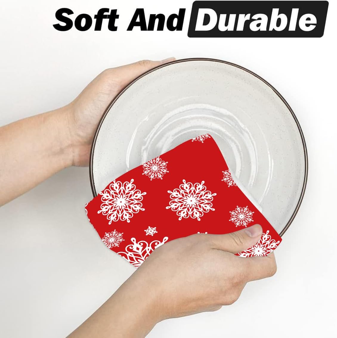Serviettes de cuisine Red Merry de Noël lot de 2