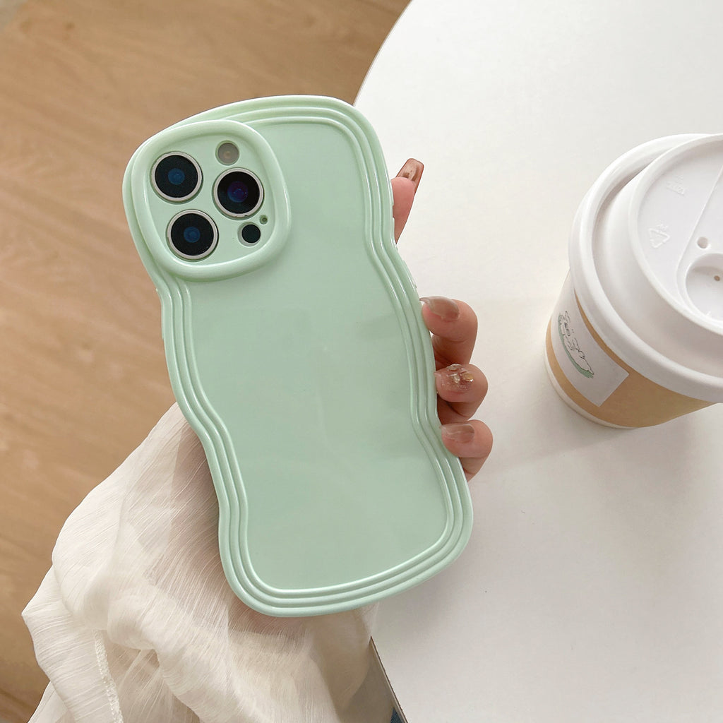 Simple crème boîte couleur Wave cas téléphone