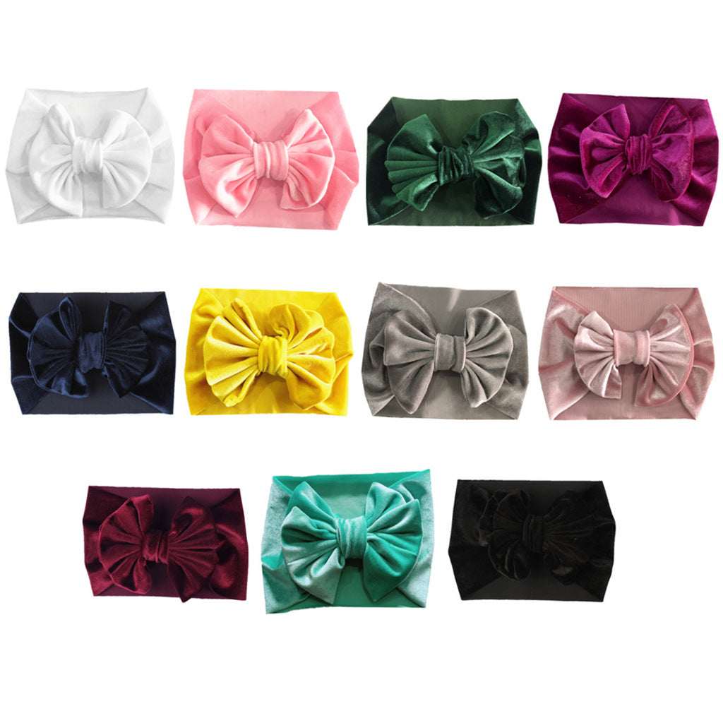 Bandeau de velours festif multicolore pour enfants avec accessoires cheveux stretchy