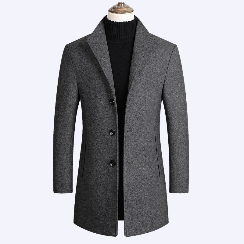 Manteau pour hommes d'âge moyen Collar Woolen