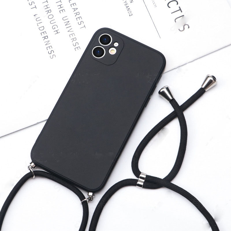 Cas de téléphone de lanyard en silicone liquide créatif et simple