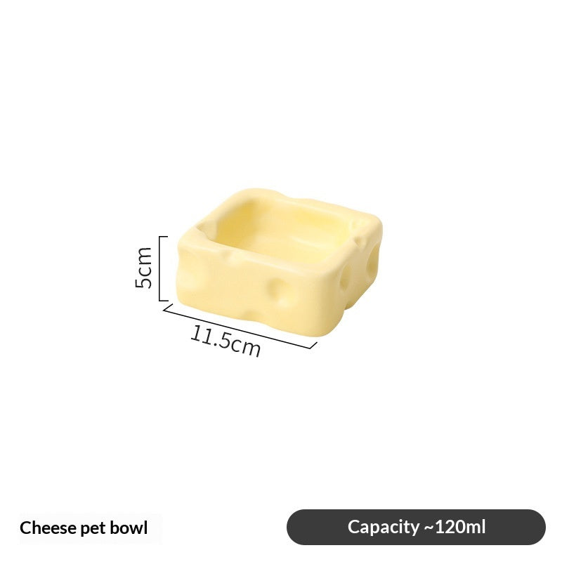 Créative en forme de fromage en céramique Bol mignon Cat Food Dish