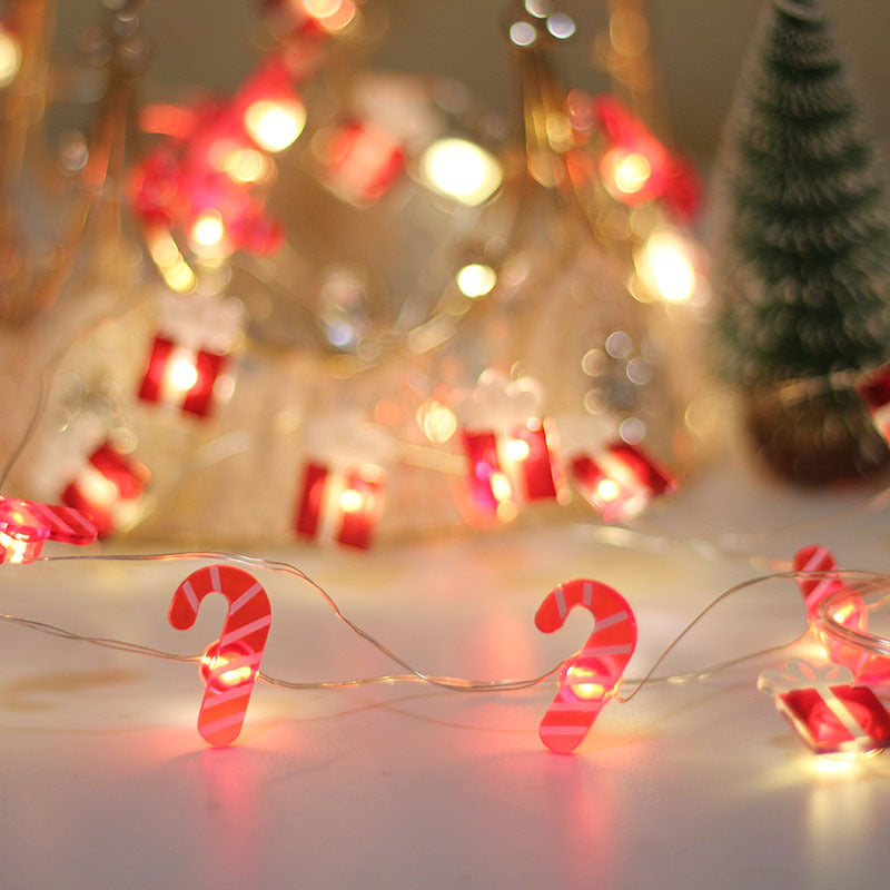 Cadeau de Noël Bell Arbre de Noël Elk Maple Leaf Crutch Décoration de Noël Fastener Cop