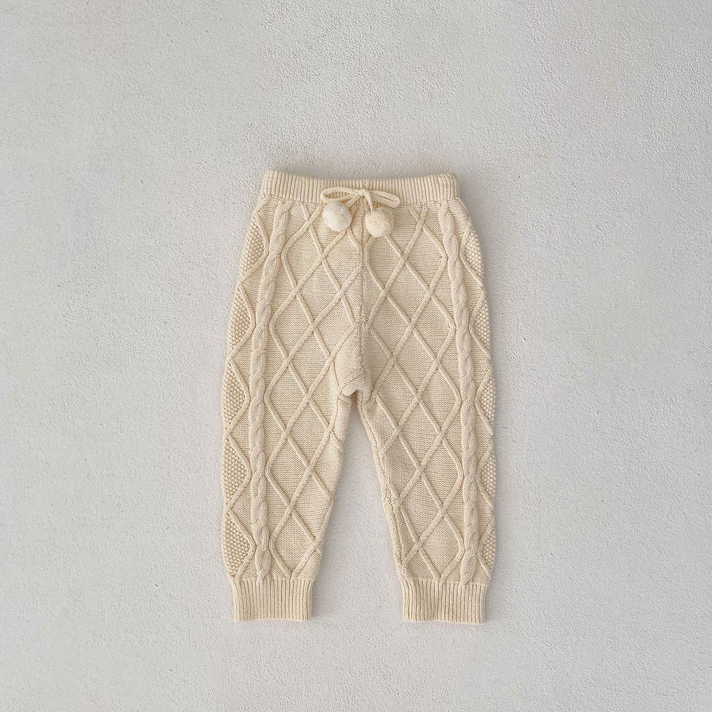 Bébé Garçons et filles Rhombus tricoté Pure beam long pantalons