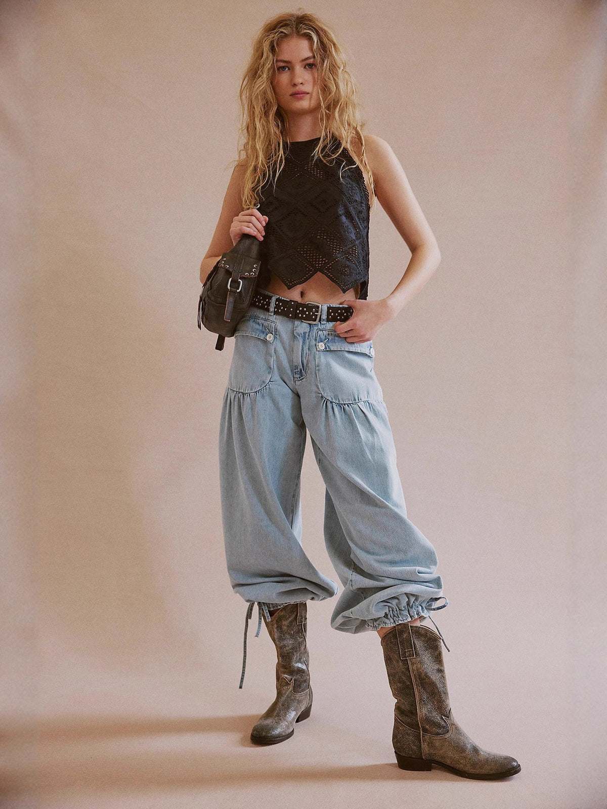 L'approvisionnement européen et américain en produits du commerce extérieur Jeans retro non élastiques à mi-parcours