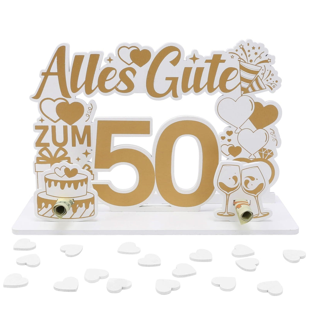Cadeau en argent pour anniversaire de mariage – 50e anniversaire de mariage en bois Cadeau en argent avec un E