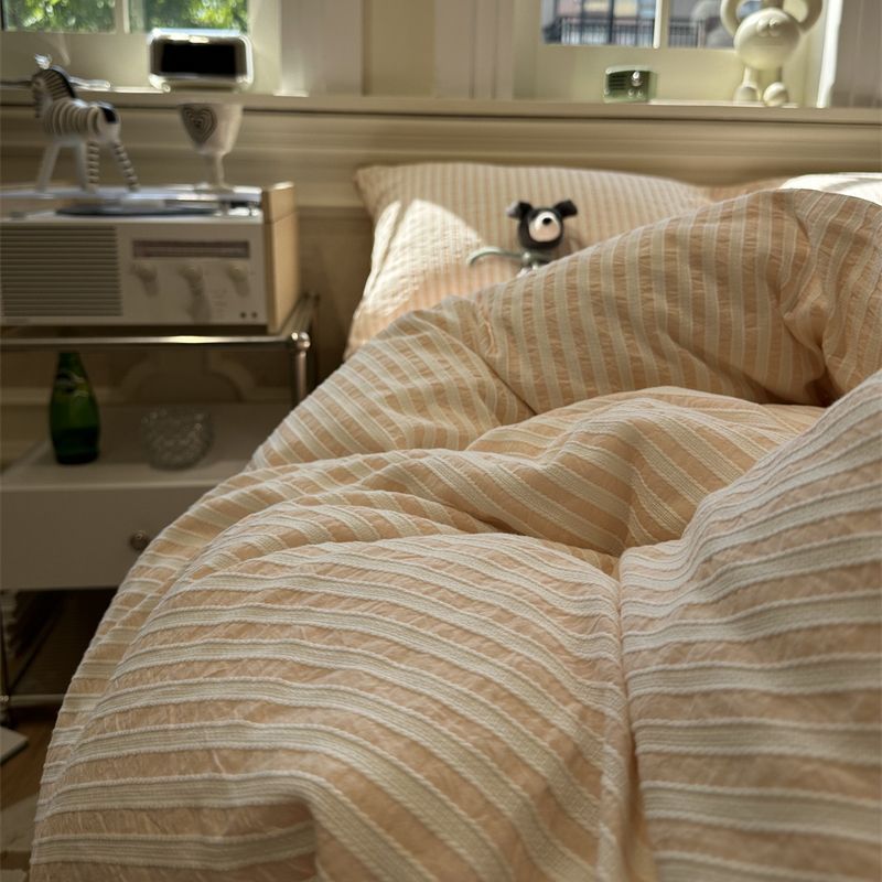 Couvercle à couette rayée de style coréen