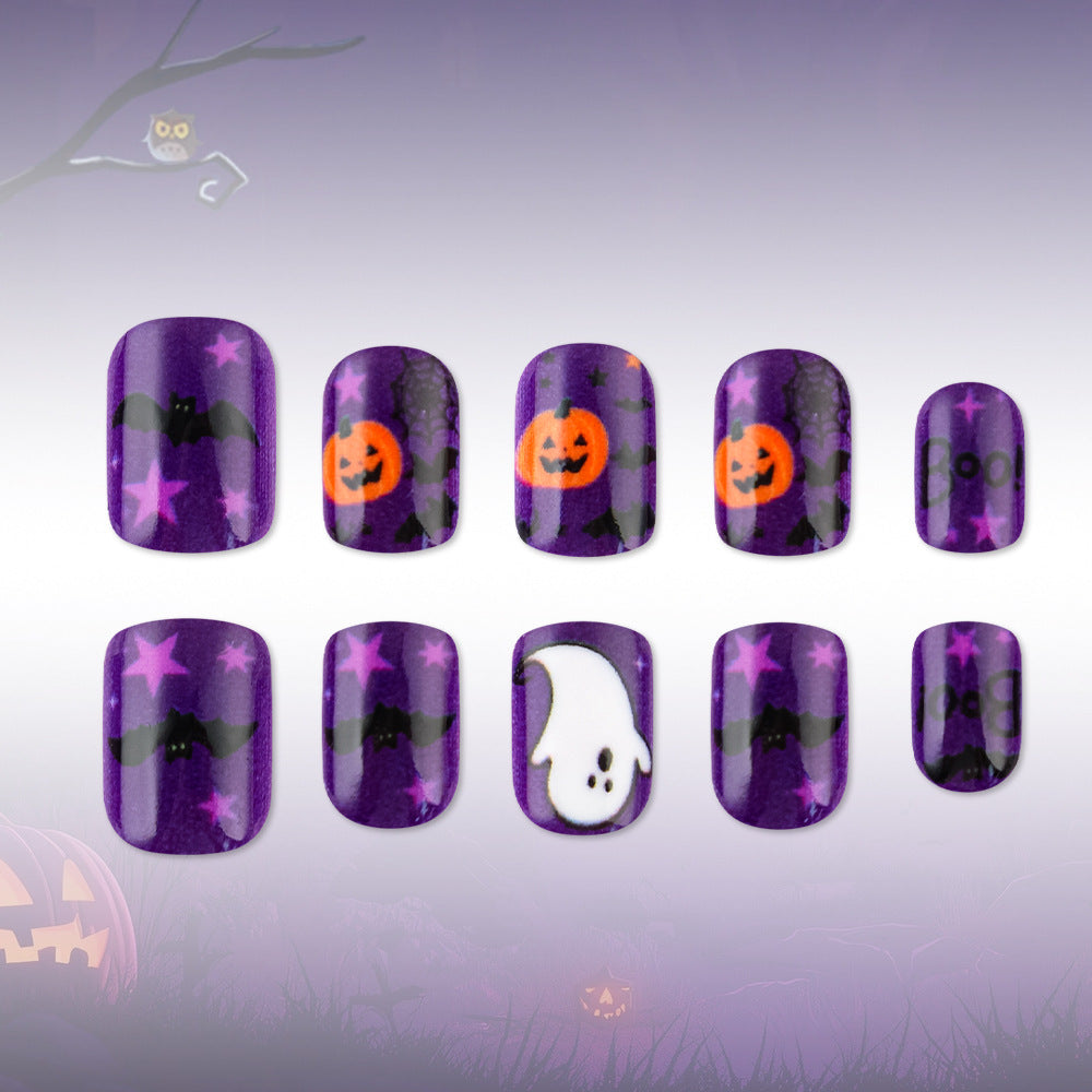Faux ongles Halloween Ghost Spiderweb amovible