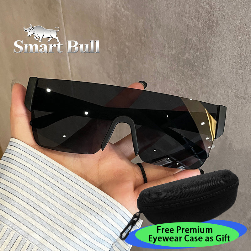 Lunettes de soleil à grand cadre intégrées sans cadre