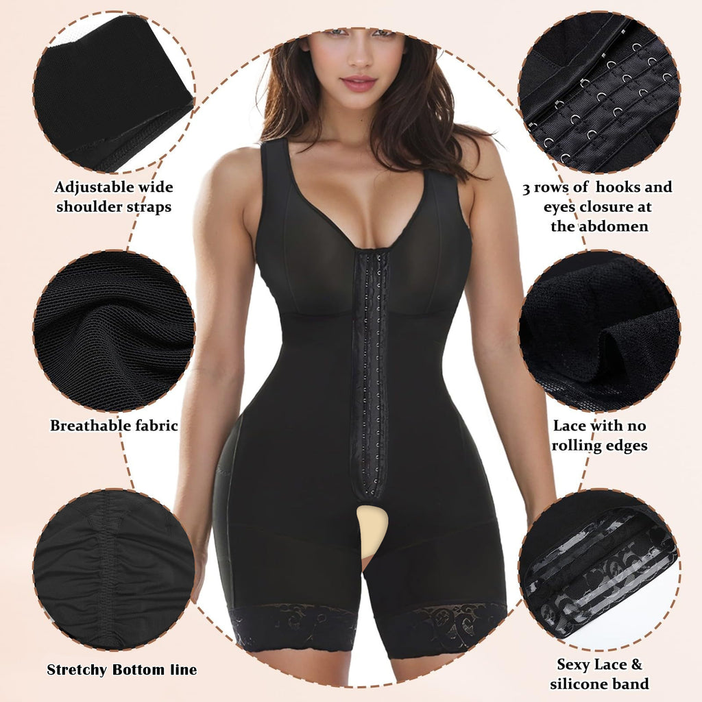 Body-suit de contrôle des tummy-tummy de taille Plus Boning Mesh amélioré