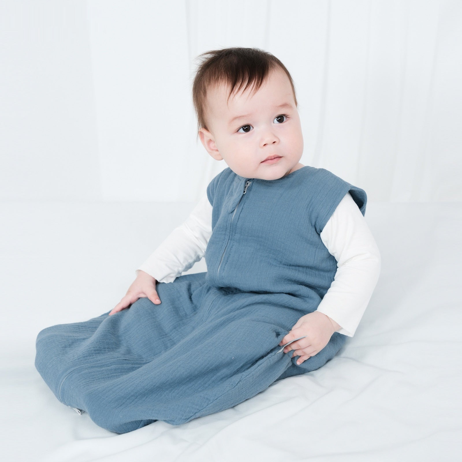 Double couche Gauze sac de couchage Baby sans manches Gauze Anti-kicking Couverture