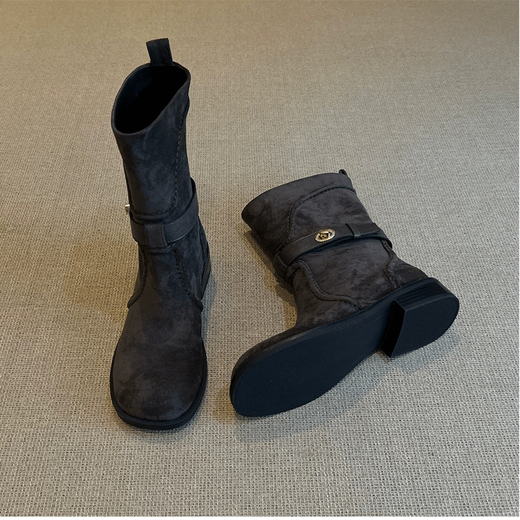 Bottes françaises vintage Suede Western Ankle