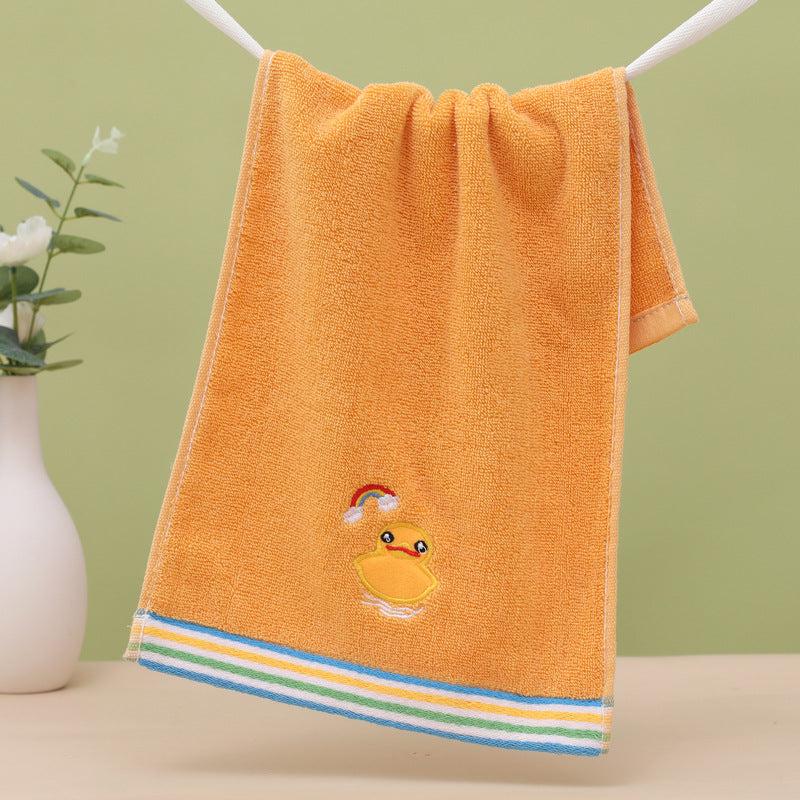 Cute Kids Solid Color Cotton Absorbent Washbasin Towel