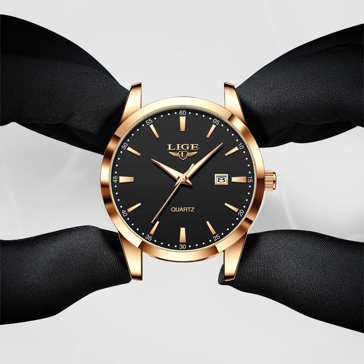 Montres Quartz pour homme Calendrier unique Ceinture en cuir à trois aiguilles imperméable