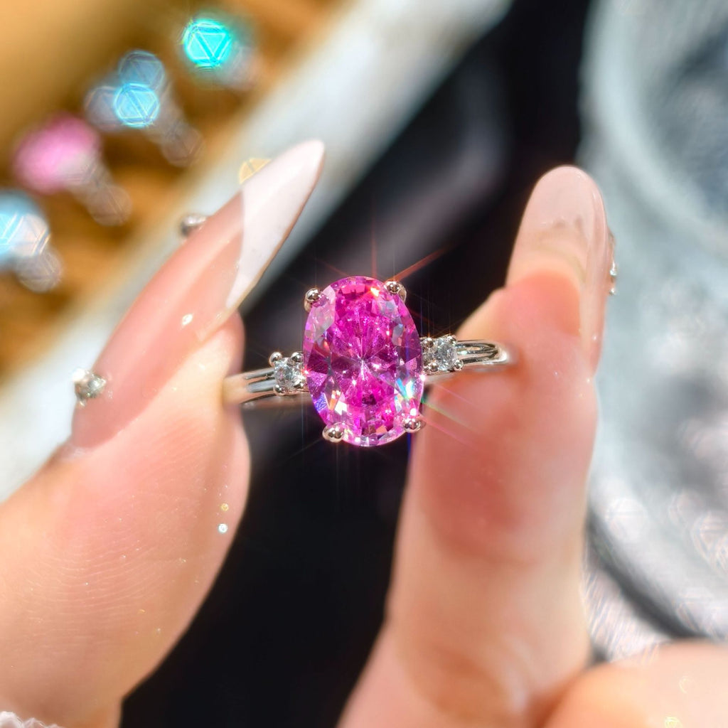 Para Green Ice Flower Cut Sparkling Crushed Ice Zircon Proposition Anneau ouvert pour les femmes Fashio