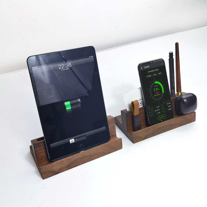 Support de base de charge pour tablettes en bois massif créatif