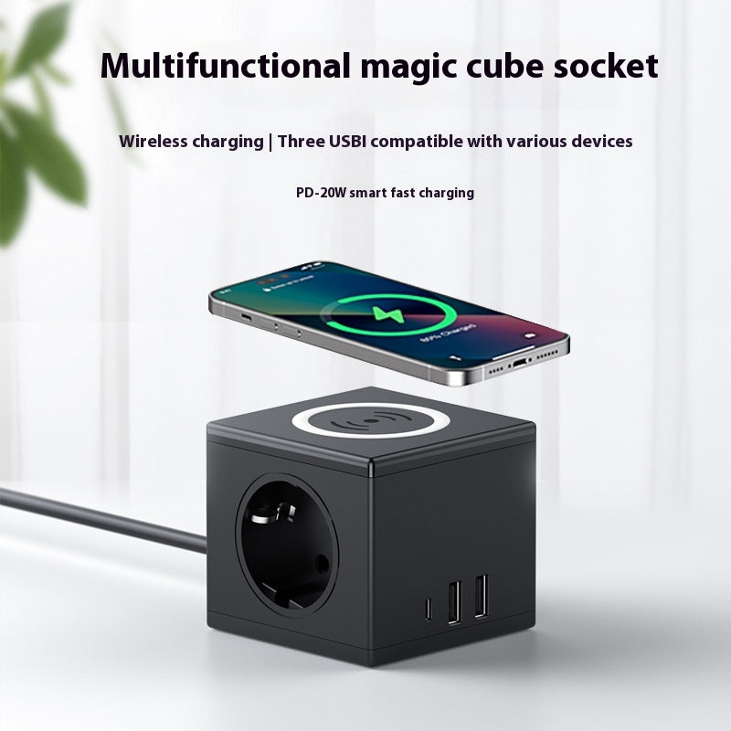 Wireless charger Standard European Socket Cube PD15W