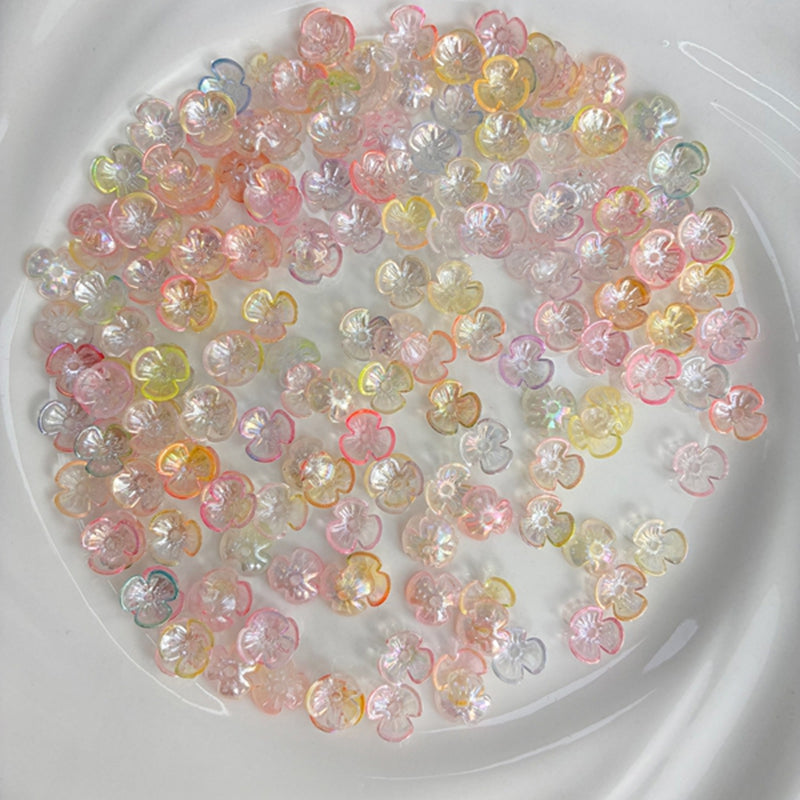 Perles 3-Pétales lumineuses de fleurs acryliques