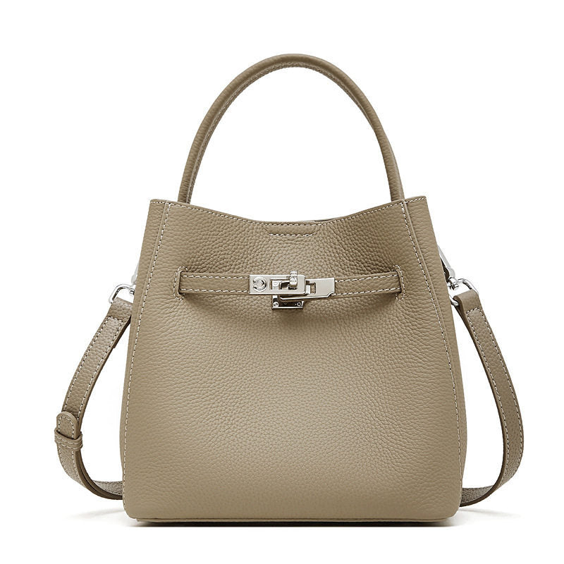 En automne et en hiver véritable sac de seau de légumes en cuir pour les femmes