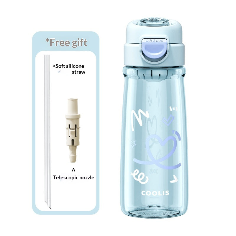 Bouteille d'eau de sport personnalisée Graffiti Outdoor Portable Straw Cup